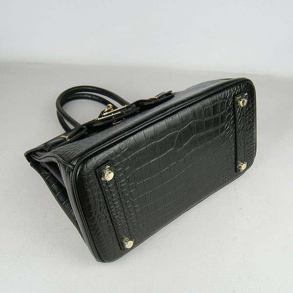 Replica Hermes Birkin 30cm Crocodile Veins Bag Black 6088 On Sale